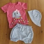 Set- Raglanshirt + Bloomers + Sonnenhut - Gr. 98 – Bild 3
